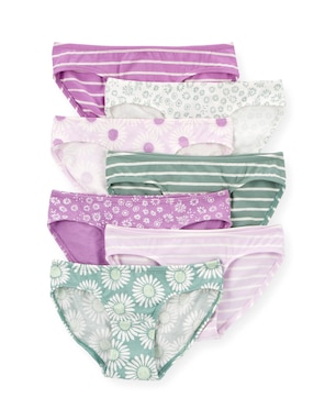 Kit calcinha infantil 7 peças listras e floral multicor | Carter's
