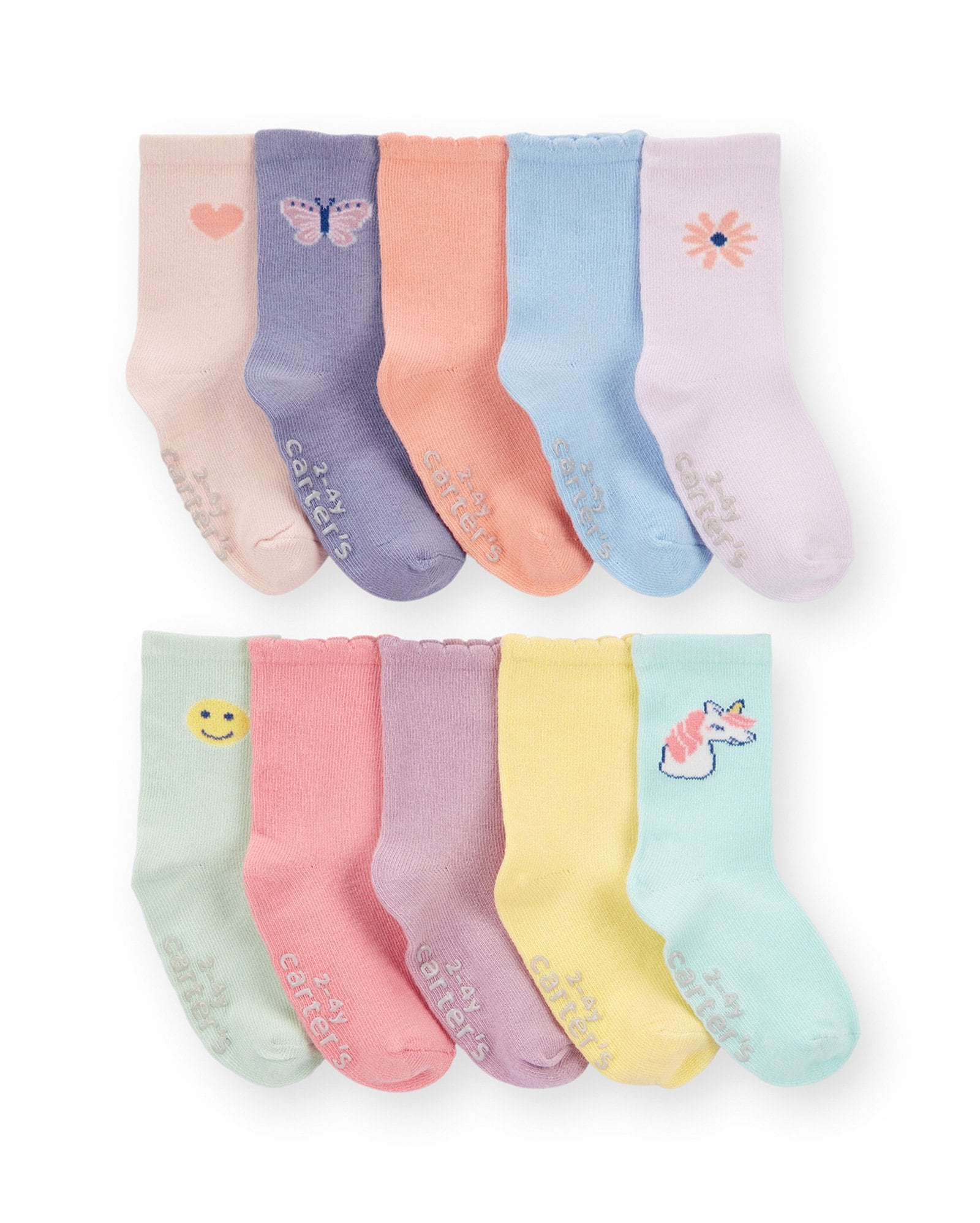 Kit meia bebê 10 pares delicados multicor | Carter's