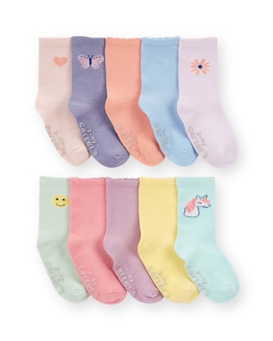 Kit meia bebê 10 pares delicados multicor | Carter's 