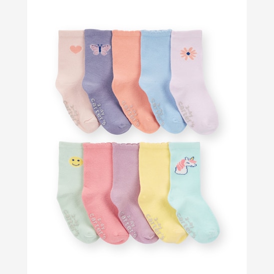 Kit meia bebê 10 pares delicados multicor | Carter's 