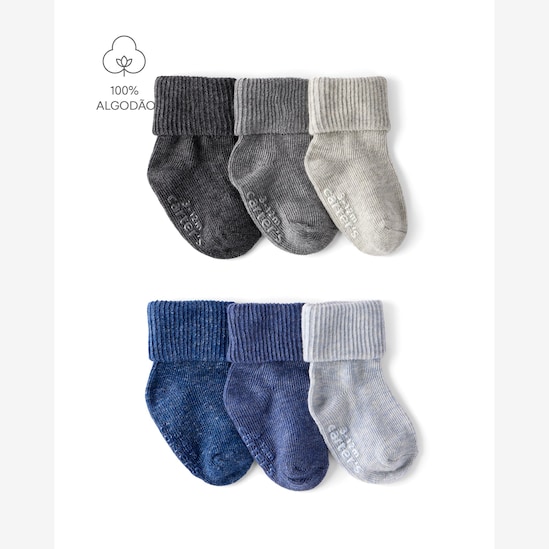 Kit meia bebê 6 pares mescla multicor | Carter's