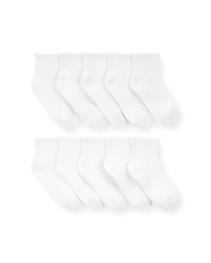 Kit meia bebê 10 pares lisa branca | Carter's