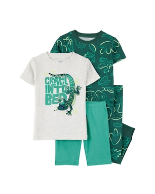 Pijama bebê 4 peças lagarto na floresta multicor | Carter's