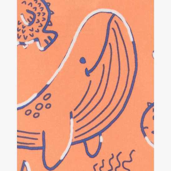 Macaquinho de praia bebê fundo do mar laranja | Carter's