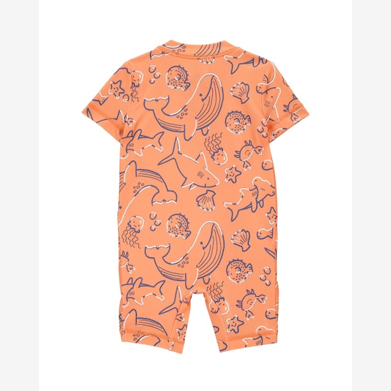 Macaquinho de praia bebê fundo do mar laranja | Carter's
