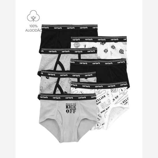 Kit cueca infantil 7 peças slip esportes multicor | Carter's
