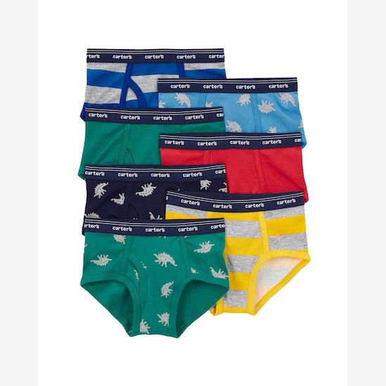 Kit cueca infantil 7 peças slip dinossauros multicor | Carter's
