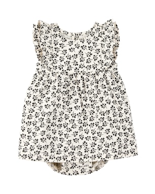 Banho de sol bebê evasê floral com babados off-white | Carter's