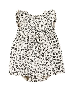 Banho de sol bebê evasê floral com babados off-white | Carter's