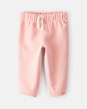 Calça de moletom bebê cós de elástico rosa | Carter's