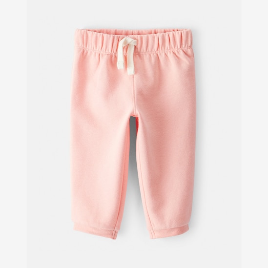 Calça de moletom bebê cós de elástico rosa | Carter's