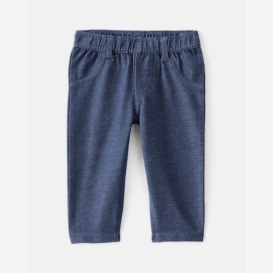 Calça jeans bebê de malha pespontada denim médio | Carter's