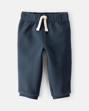 Calça de moletom bebê cós de elástico azul | Carter's