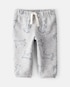 Calça de moletom bebê dogs e cós de elástico cinza | Carter's