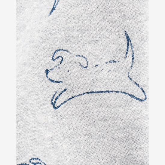 Calça de moletom bebê dogs e cós de elástico cinza | Carter's