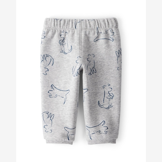 Calça de moletom bebê dogs e cós de elástico cinza | Carter's