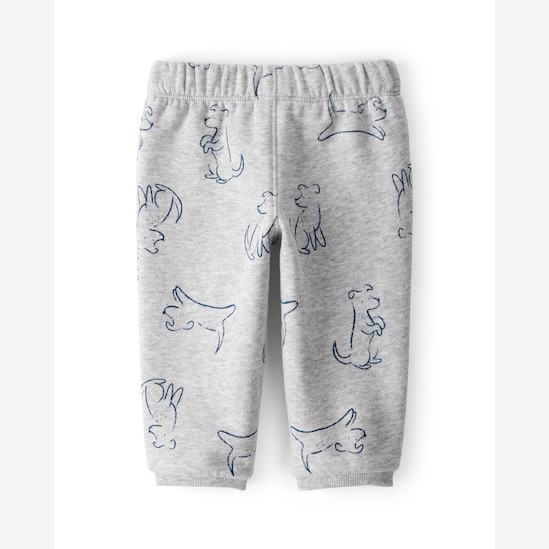 Calça de moletom bebê dogs e cós de elástico cinza | Carter's