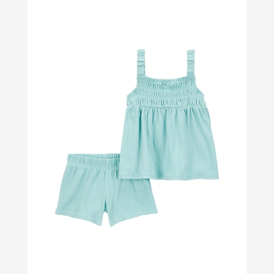 Conjunto infantil texturizado com lastex azul | Carter's