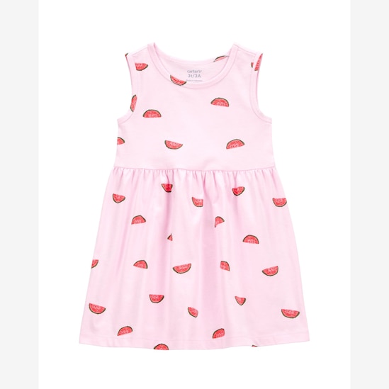 Vestido infantil evasê melancia rosa | Carter's