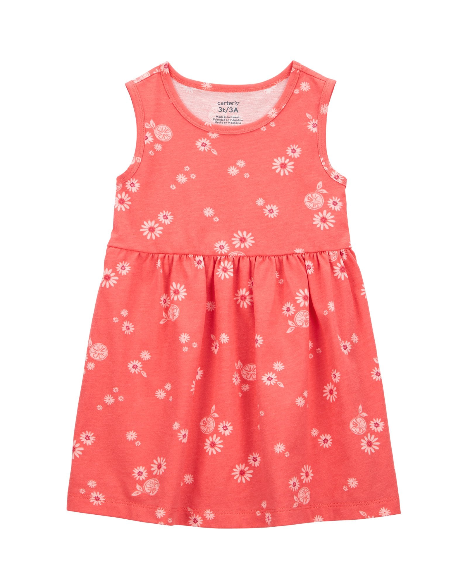 Vestido infantil evasê flores do campo vermelho | Carter's