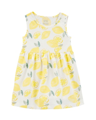 Vestido infantil evasê limão branco | Carter's