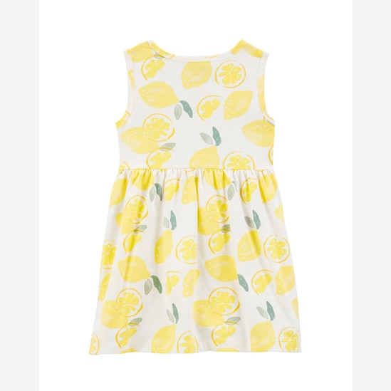 Vestido infantil evasê limão branco | Carter's