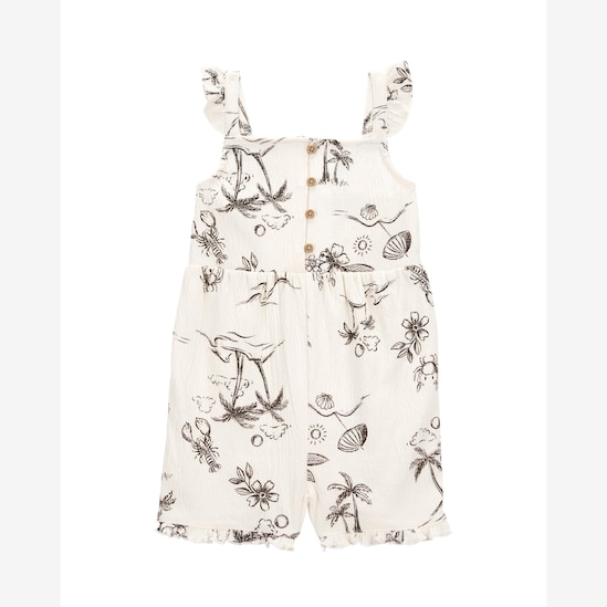 Macaquinho infantil praia no verão off-white | Carter's