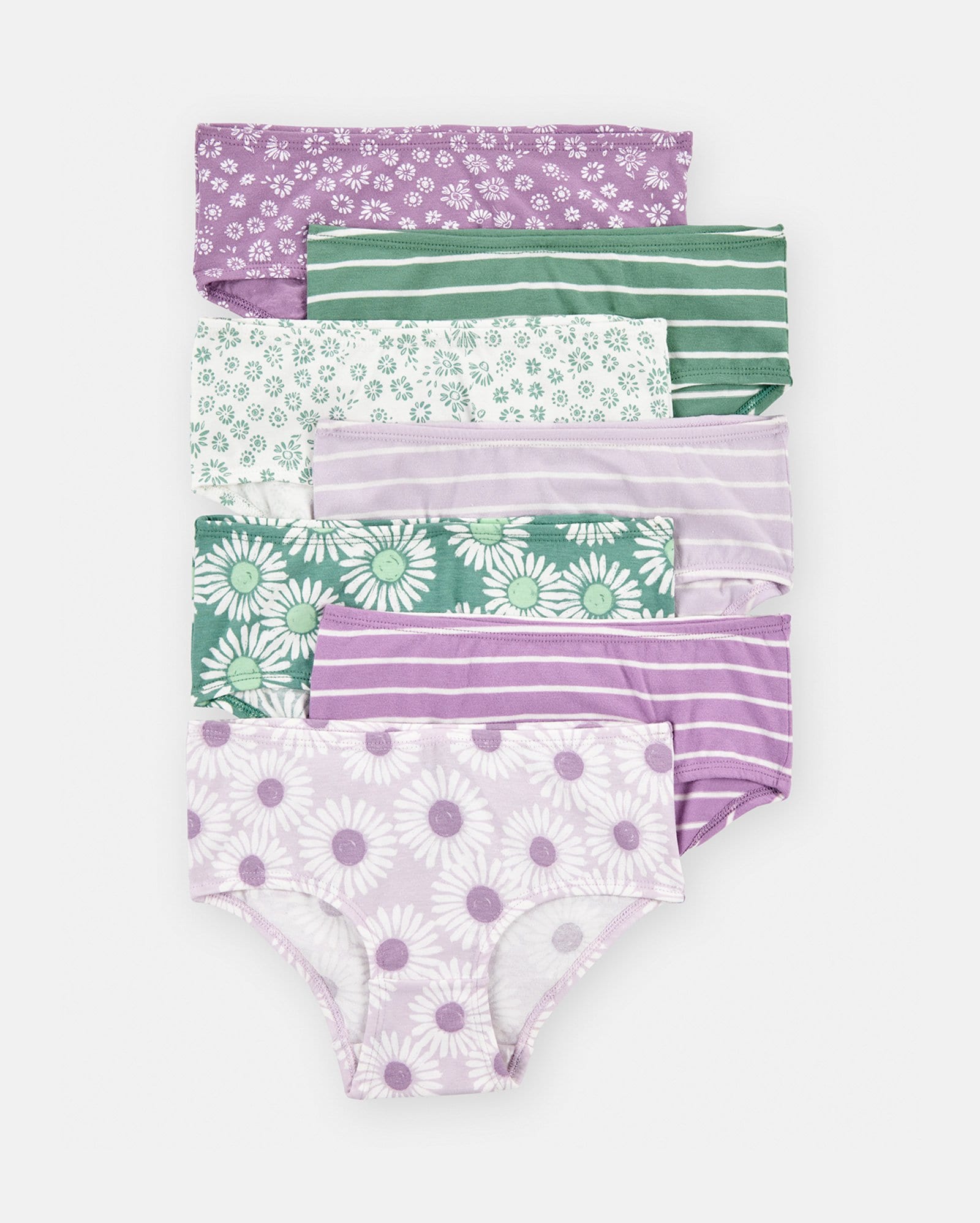 Kit calcinha infantil 7 peças listras e floral multicor | Carter's