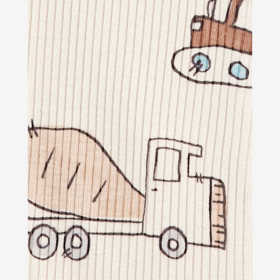 Macacão bebê manga longa com pezinho estampado bege | Carter's