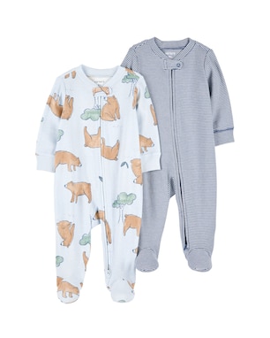 Kit macacão bebê 2 peças com pezinho urso multicor | Carter's