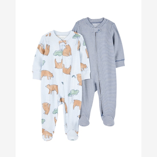 Kit macacão bebê 2 peças com pezinho urso multicor | Carter's