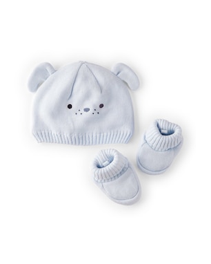 Kit touca bebê com pantufa ursinho - azul | Carter's