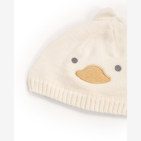 Kit touca bebê com pantufa patinho - off-white | Carter's