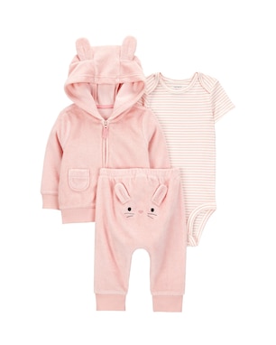 Conjunto longo bebê 3 peças atoalhados ratinho rosa | Carter's