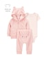 Conjunto longo bebê 3 peças atoalhados ratinho rosa | Carter's