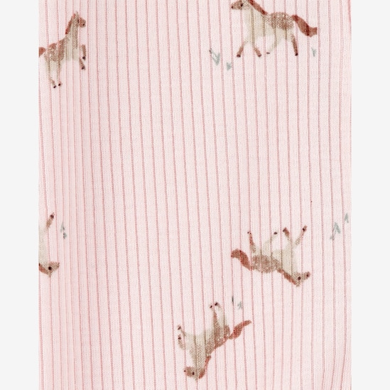 Macacão bebê manga longa com pezinho cavalo rosa | Carter's