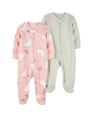 Kit macacão bebê 2 peças com pezinho lhama multicor | Carter's