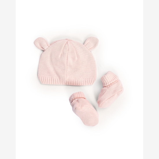 Kit touca bebê com pantufa ratinho - rosa | Carter's