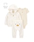 Conjunto longo bebê 3 peças atoalhados patinho off-white | Carter's