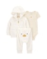 Conjunto longo bebê 3 peças atoalhados patinho off-white | Carter's