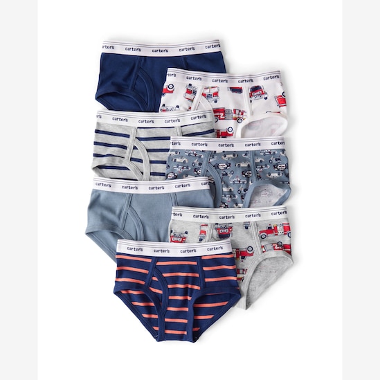 Kit cueca infantil 7 peças slip carros multicor | Carter's