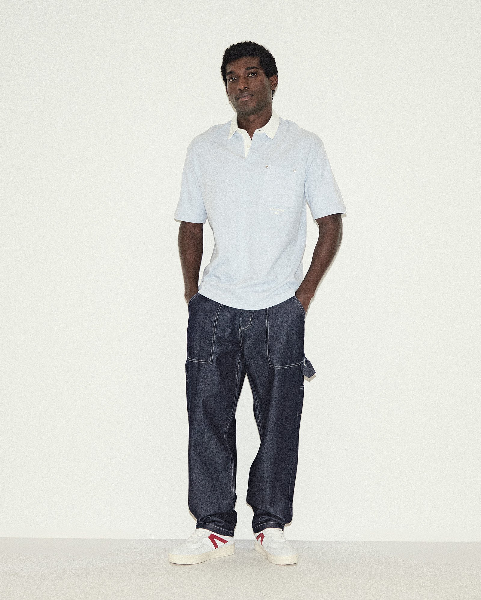 Calça jeans masculina baggy carpinteiro - denim escuro | Pool Jeans