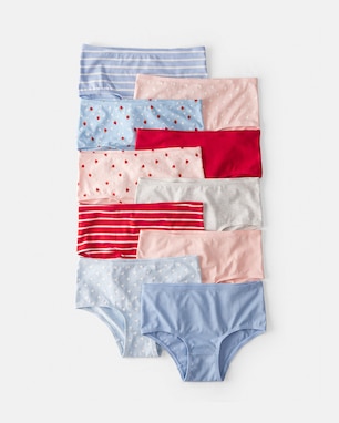 Kit calcinha infantil 10 peças listras e morango multicor | Carter's