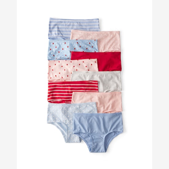 Kit calcinha infantil 10 peças listras e morango multicor | Carter's