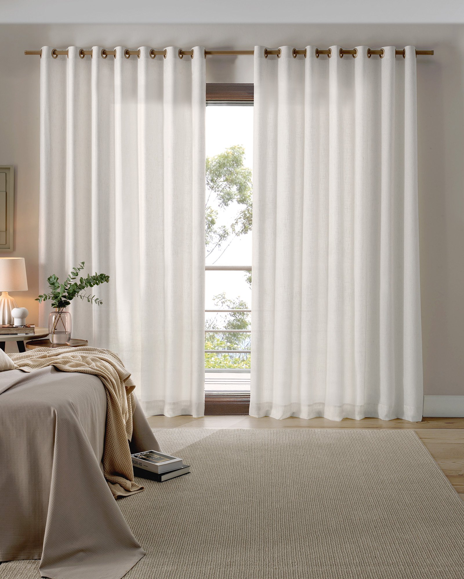 Cortina duplex Berlim linho - 250 X 420 CM Branco Mescla | Casa Riachuelo