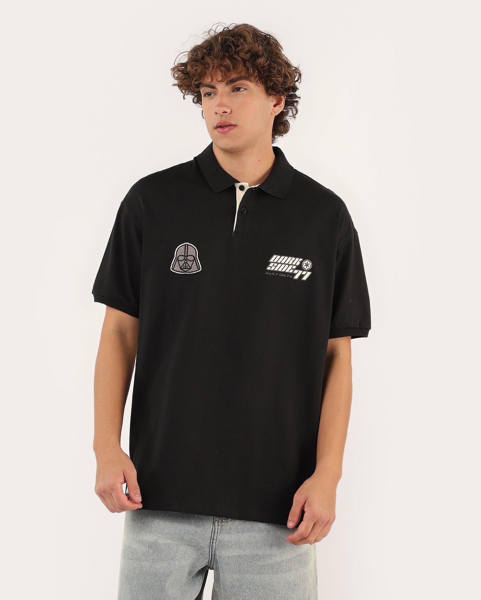 Polo masculina oversized Star Wars - preta | FANLAB