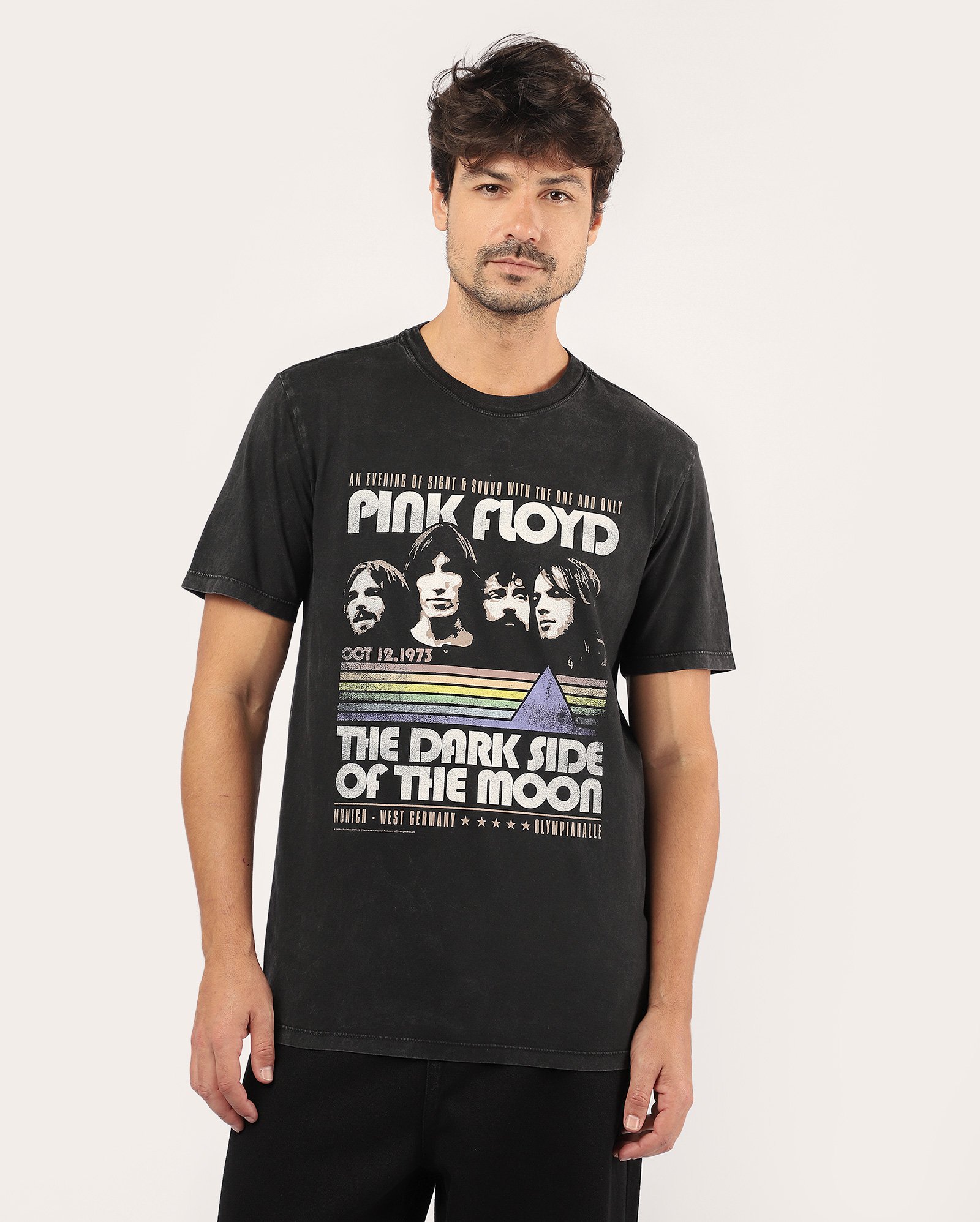 Camiseta masculina regular Pink Floyd - preta | FANLAB