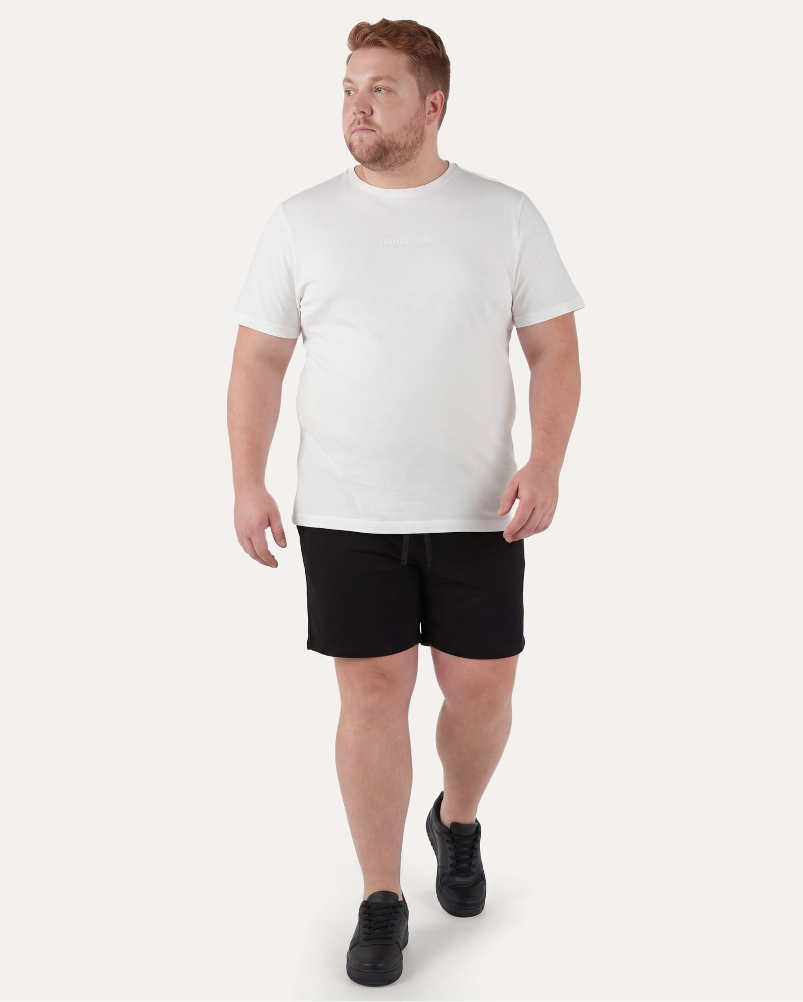 Bermuda sarja plus size masculina com elástico - preta