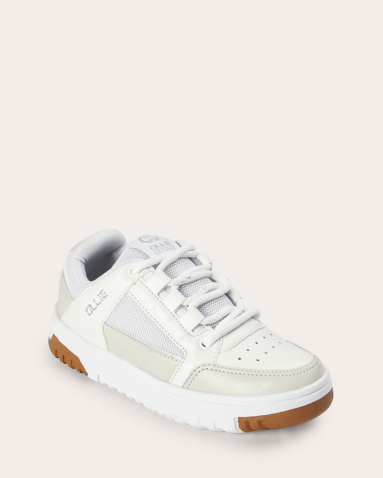 Tênis juvenil casual Ollie com recortes - branco | Ollie