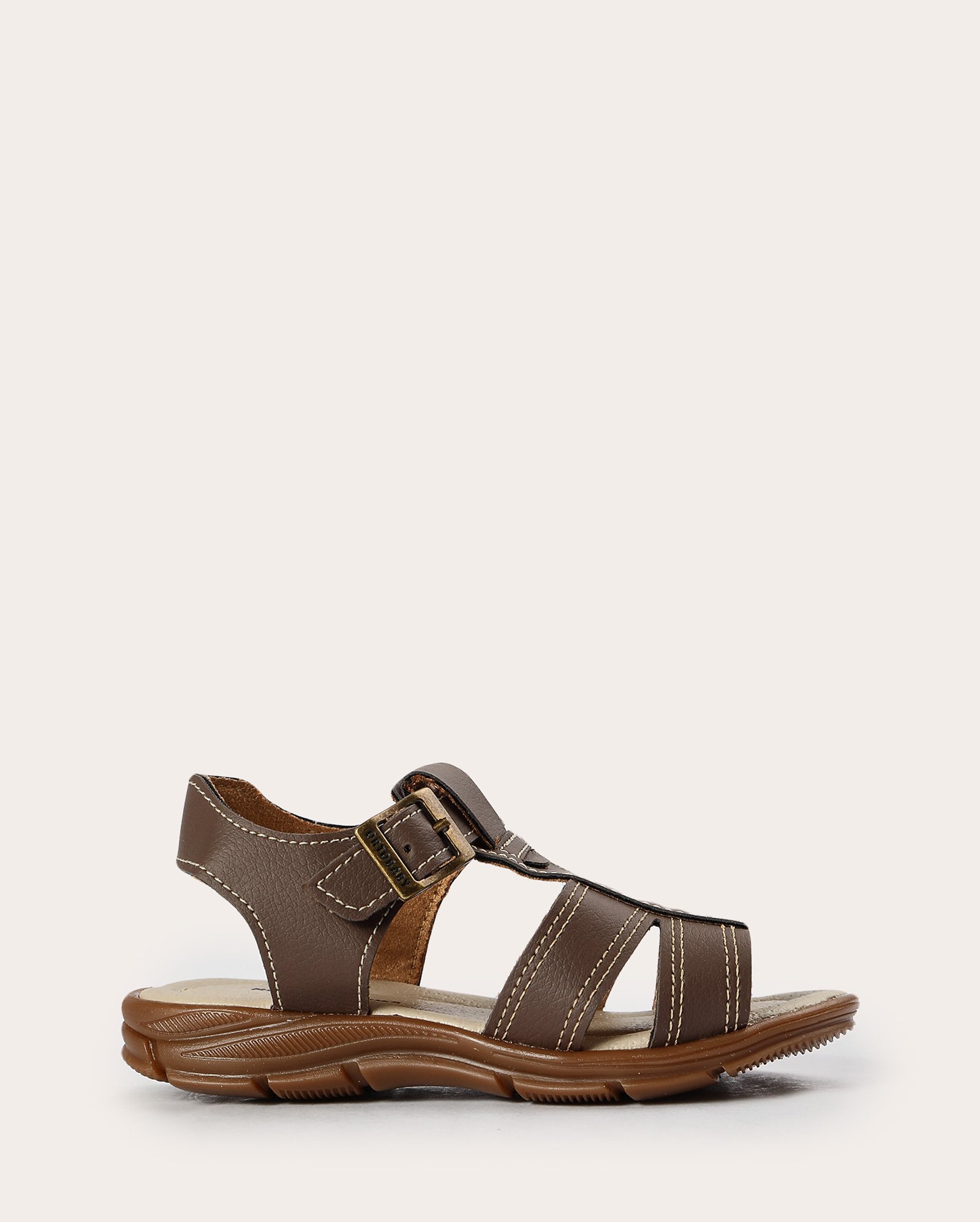 Sandália infantil papete fecho de fivela - cinza
